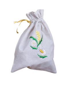 Мешочек льняной с вышивкой